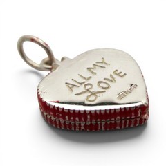 Sterling Silver ENAMEL All My Love BOX OF CHOCOLATES Valentine’s Gift RED Charm