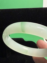 white and green nephrite jade bangle bracelet