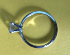 Uncas Mfg Co. Cubic Zirconia Solitaire Ring U with Arrow Mark 3/4″ Diameter