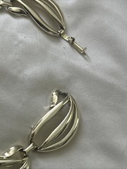 Vintage Modernist Open Link Choker Necklace Mid Century Wave Openwork 18”