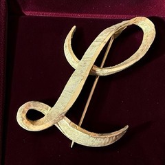 Letter Brooch Initial Pin Gold Tone Vintage Mamselle Monogram L Signed
