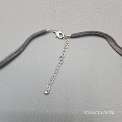 VTG Turquoise And Brown Crystals Silver Chains Leather Cord Necklace 30″ Long