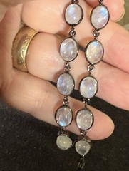 Vintage Rainbow Moonstone Sterling Bracelet 7 Inches