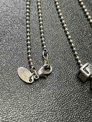 THE LIMITED Signed VTG 16” LOVE Block Beaded Charm Silver Tone Chain Necklace