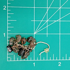 VTG 925 ATI Necklace Earrings Set 20in Smoky Quartz Black Onyx Chip Beads READ