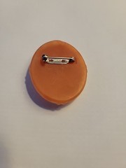 Avon Floral Vintage 1980s Resin Cameo Brooch, Orange And Ivory