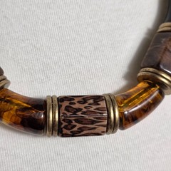 Contemporary Tribal Inspired Collar Necklace Chunky Multi-Textured Beads