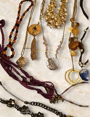 55 Pc Mixed Costume Jewelry Lot Necklaces Bracelets Signed Trifari AE Gwen Boho