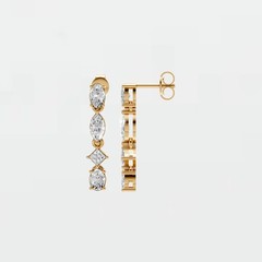 1.31 CTW Multi Shape Lab Grown Diamond Dangle Drop Earrings