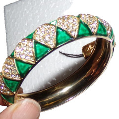 MINTY!! signed Les Bernard INC—Cuff bracelet with gorgeous stones-SALE!!