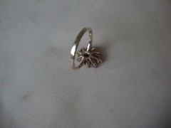 VINTAGE FLORAL PRONG SET AMETHYST PINK YELLOW CLEAR TOPAZ RING SILVER 925 SZ 6.5
