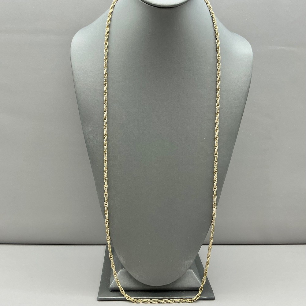 Avon Necklace Womens Gold Tone Textured Rope Chain Long Vintage Jewelry 30 Inch