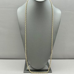 Avon Necklace Womens Gold Tone Textured Rope Chain Long Vintage Jewelry 30 Inch
