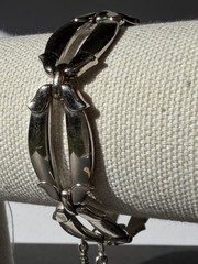 Vintage Monet Large Open Link Silver Tone Bracelet Safety Chain 7 inches
