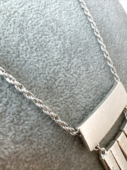 Brutalist Modernist chunky Mirror abstract chain 1990s Necklace Metal Jewelry