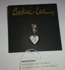 NEW COOKIE LEE SILVERTONE TINY ANGEL PHOTO PIN- DANITY