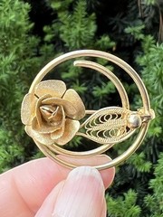Vintage Jewelry Lot Nature Inspired Botanical & Flowers Gold Tone