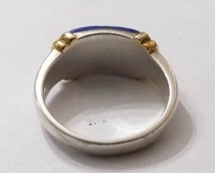 Vintage Lapis Lazuli Gold Vermeil Sterling Silver Ring