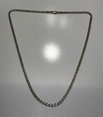 Vintage Sterling Silver 925 Italy Anchor Mariner Link Necklace 18.5~3.20mm
