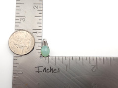 Vintage 14k White Gold Icy Jade Jadeite Diamond Pendant Slide Signed- 2.1 grams