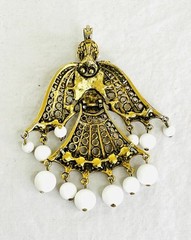 VTG MCM Bird Pendant Necklace No Chain