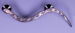 DASLIN Snake Tie Tack Pin Silver 75mm Wavy Etched Design
