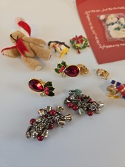 Lot Of Avon Vintage Christmas Costume Jewelry