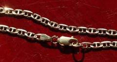 14k yellow gold necklace 19.5″ anchor / mariner link chain vintage 7.67gr N3502