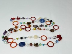Unique 925 Sterling Silver Genuine Gemstone Pearl Crystal Bicone 32″ Necklace