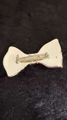 Vintage Transparent Pink Lucite GP Thread Bow Brooch Pin 2 Inch
