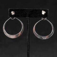 Anna Greta Eker Scandinavian Sterling Silver Modernist Drop Earrings Norway 925S