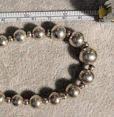 Vintage Sterling 925 Graduated Bead Ball Necklace! 24 in Long! 29.9 grams!