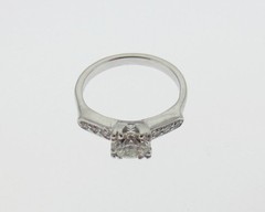Vintage Estate 0.80ct Genuine Diamonds Old Cut 14k White Gold Engagement Ring