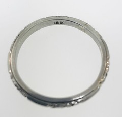 Antique 1920’s Art Deco 18K White Gold Wedding Band