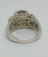 925/14KT SAMUAL BENHAM SIGNED CHALCEDONY AND AMETHYST RING SIZE 6 1/4