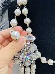Dazzling AB Rhinestone Vintage Hollywood Glamorous Layered Faux Pearl Necklace