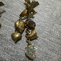 Fancy Aurora Borealis and Gold tone Heart Drop Dangle Earrings