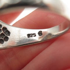 925 Sterling Silver Vintage Real Black & White Onyx Yin Yang Ring Size 11.75