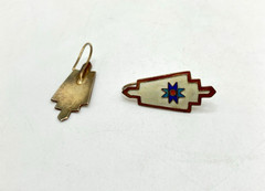 Vintage Sterling Silver with Gold-Plate Enamel Earrings