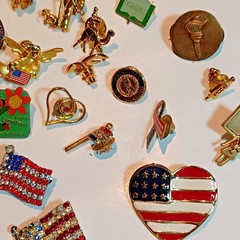 Assorted Lot of 41 Lapel Pins and Brooches AS IS 1 Lapel Pin Missing Back