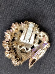ART (C) Arthur Pepper Mode Art Brooch & Earring Set AB Rhinestone Pink Enamel