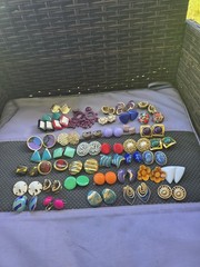 Vintage Fashion Earrings Lot Mixed Materials,Multicolor Pre Owned Unbranded D7
