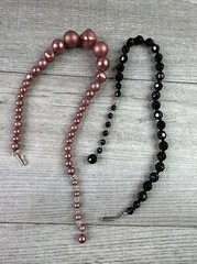 Vintage Unbranded Lot Of 2 Necklaces Faux Pearl/Bead Costume Jewelry