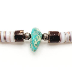 Southwestern USA Heishi Olive Shell Turquoise Stone Center Handcrafted Necklace