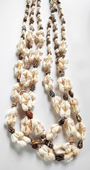 Vintage Bohemian Cowrie Shell Necklace Lot of Three Ocean Beach 30in