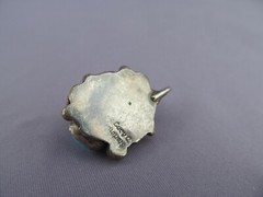 VINTAGE OLD PAWN STERLING NAVAJO LUCY C. CLUSTER BRANCH CORAL TURQUOISE PENDANT