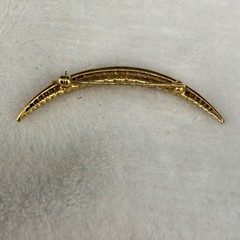 Vintage Crescent Moon Brooch Gold Tone Orange Coral?