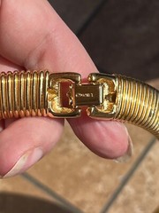 RARE Vintage Stretchable Golden Tone Monet Necklace choker