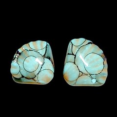 Chunky Ocean Blue Boho Coastal Sea Shells Statement Everyday Earrings 1.25″