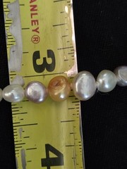Vtg Multi Color Pearl Necklace 17 In